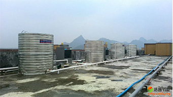 东莞联合技工学校2100人学生宿舍42吨空气能热泵热水工程