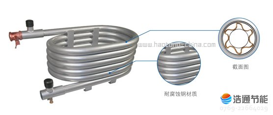 美的空气能热泵高温直热循环式RSJ-220/SN1-540V-D同轴螺纹套管换热器,换热效率高,防腐防锈