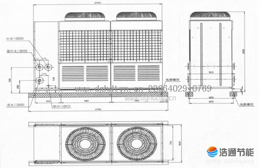美的空气能热泵RSJ-770/S-820、RSJ-770/S-820-B、RSJ-770/S-820-C外形尺寸