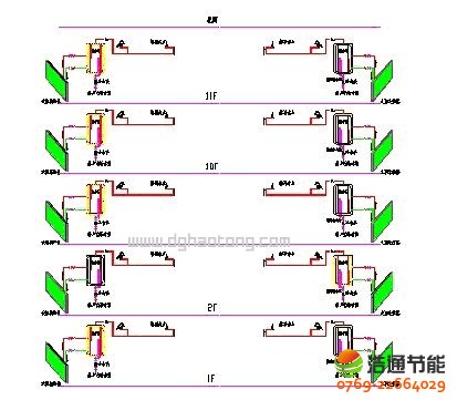 阳台壁挂型太阳能热水工程系统示意图(介质自然循环方式)