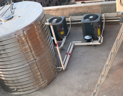 大岭山刘总自建公寓楼 - 2台5匹空气能热泵配10吨热水项目
